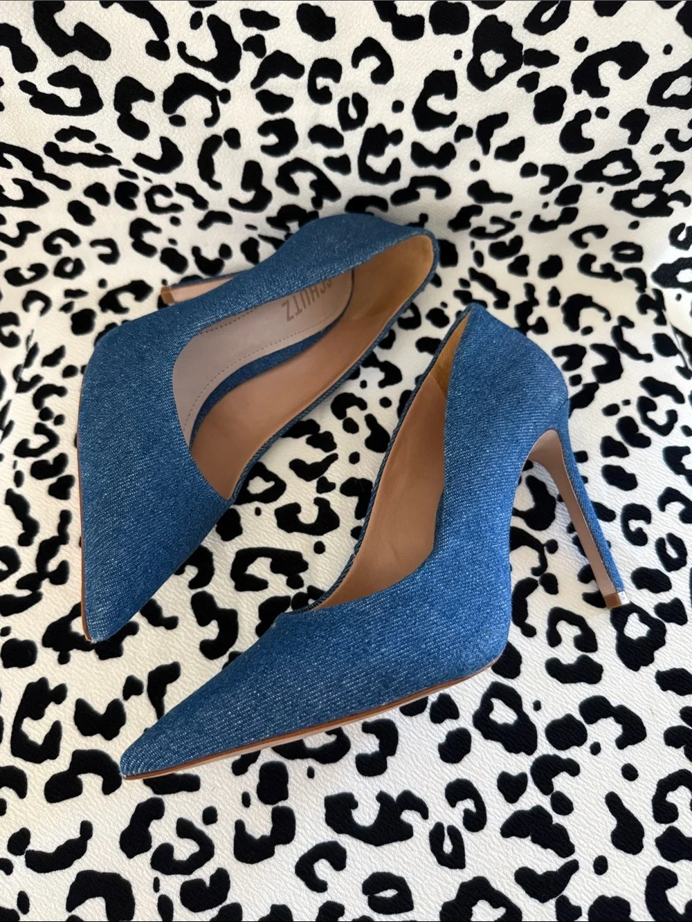 SCHUTZ Denim Blue Pointed-Toe Pumps 🪁